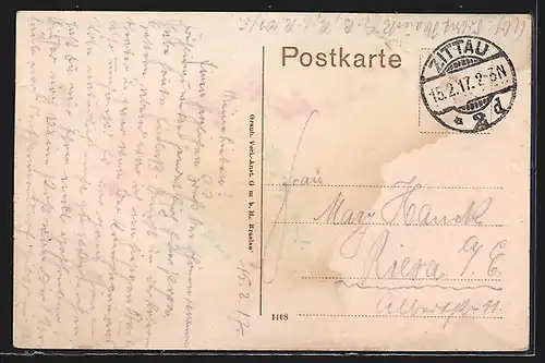 AK Zittau, König Albert-Denkmal mit Stadtgärtnerei