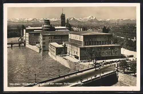AK München, Deutsches Museum mit neuen Studiengebäuden