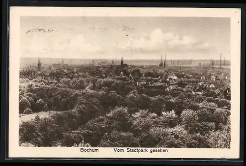 AK Bochum, Stadt vom Stadtpark aus gesehen