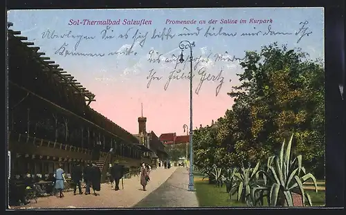 AK Bad Salzuflen, Promenade an der Saline im Kurpark