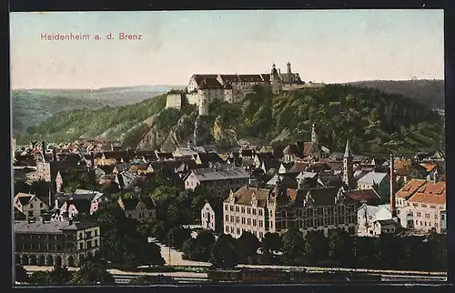 AK Heidenheim a. d. Brenz, Totale mit Schloss Hellenstein