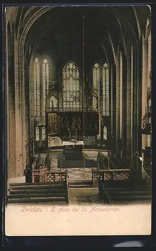 AK Zwickau i. Sa., Altar der St. Marienkirche