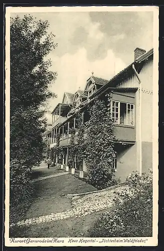 AK Gernrode / Harz, Haus Hagental, Töchterheim Waldfrieden