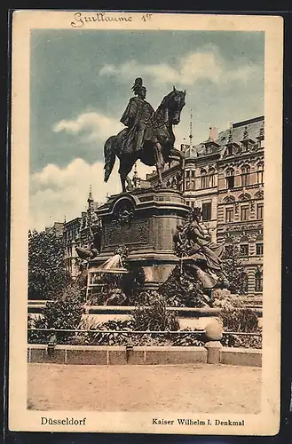 AK Düsseldorf, Kaiser Wilhelm I. Denkmal