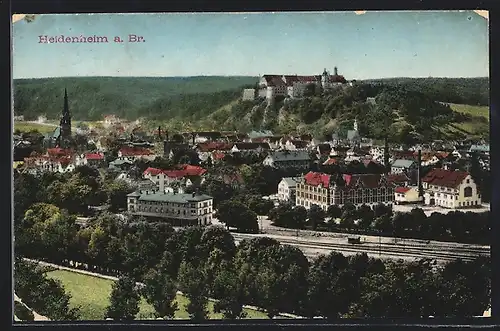 AK Heidenheim a. Br., Panorama mit Schloss