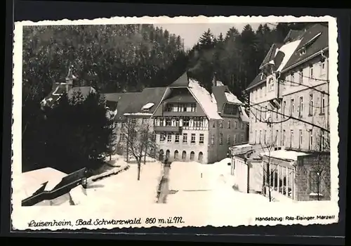 AK Luisenheim /Schwarzwald, Das Luisenheim im Winter