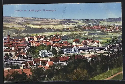 AK Lörrach, Ortsansicht mit Blick gegen Thumringen