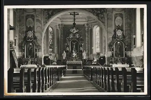 AK Herrischried, Innenansicht der Pfarrkirche