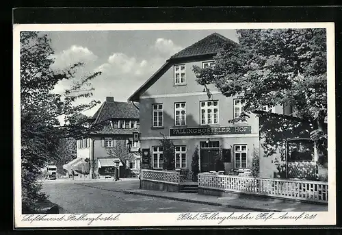 AK Fallingbostel, Hotel Fallingborsteler Hof und Geschäftshaus an der Strassenkreuzung
