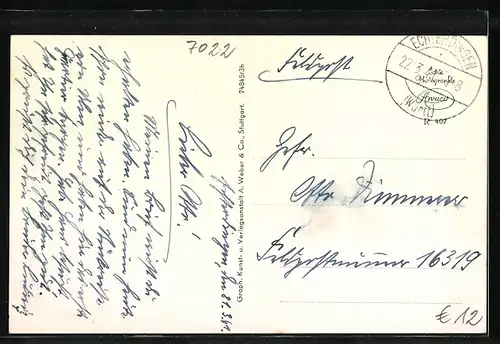 AK Echterdingen a. d. Fildern, Hauptstrasse, Rathaus, Zeppelin-Gedenkstein