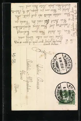 AK Junge Frau wird mit Zaubermacht immer an das Elterngrab gezogen