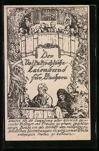 Künstler-AK Der Volkskirchliche Laienbund für Sachsen arbeitet für d. Sammlung aller kirchlich gesinnten Männer und...