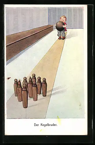 Künstler-AK Der Kegelbruder