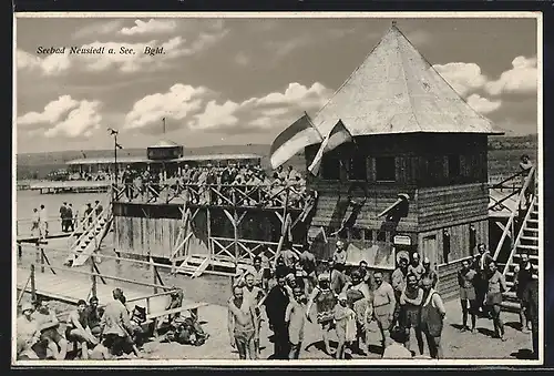 AK Neusiedl a. See, Seebad mit Badegästen
