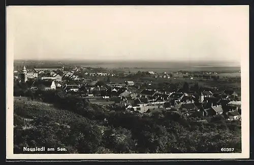 AK Neusiedl am See, Totale vom Berg aus gesehen