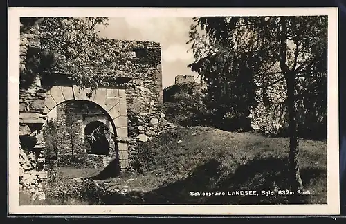 AK Landsee, Blick auf die Schlossruine