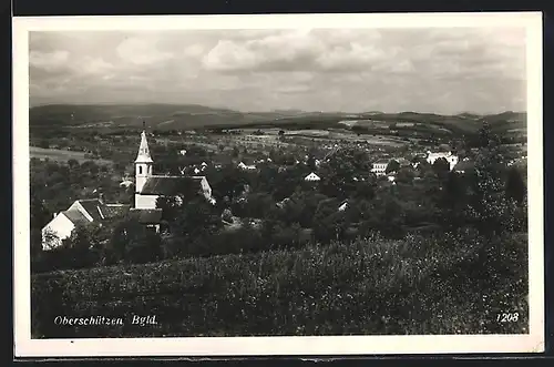 AK Oberschützen, Panorama vom Berg aus gesehen