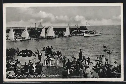 AK Neusiedl am See, Restaurantsterrasse und Wassersportplatz