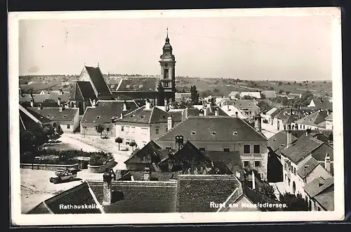 AK Rust am Neusiedlersee, Ortsansicht mit Rathauskeller