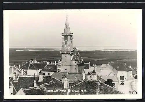 AK Rust am Neusiedlersee, Teilansicht mit Kirchturm