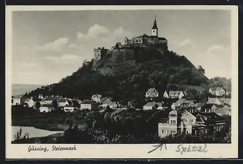 AK Güssing, Panorama mit Burgruine