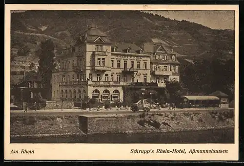 AK Assmannshausen, Am Rhein, Schrupp`s Rhein-Hotel