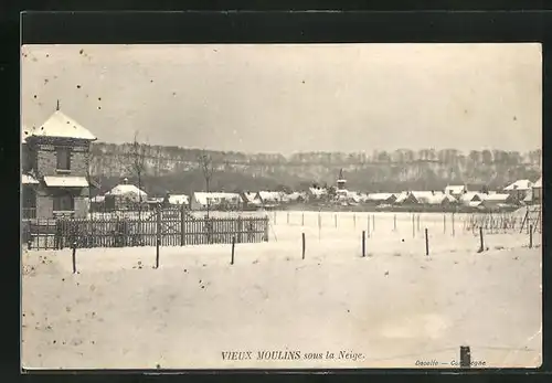 AK Vieux-Moulins, Panorama sous la Neige