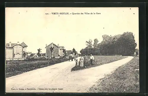 AK Vieux-Moulin, Quartier des Villas de la Gare