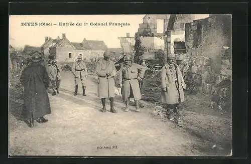AK Dives, Entrée du 1er Colonel Francais, 1. Weltkrieg