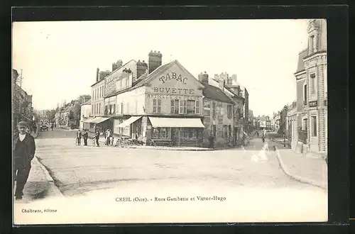 AK Creil, Rues Gambetta et Victor-Hugo