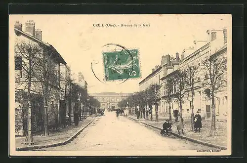 AK Creil, Avenue de la Gare, Bahnhofstrasse
