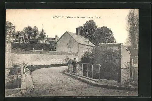 AK Etouy, Route de la Gare, Strassenpartie