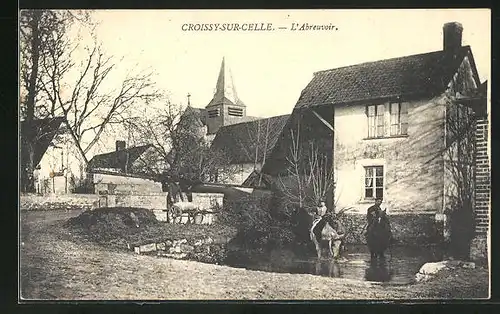 AK Croissy-sur-Celle, L`Abreuvoir