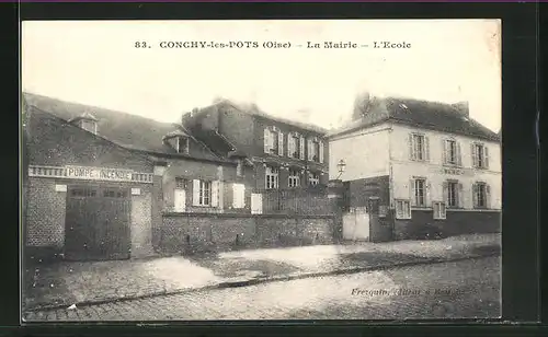 AK Conchy-les-Pots, La Mairie et L`Ecole
