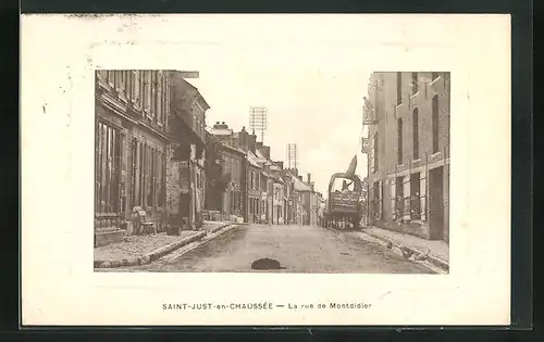 AK Saint-Just-en-Chaussèe, La rue de Montdidier