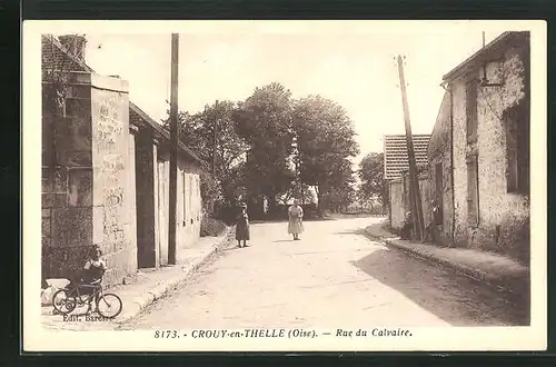 AK Croy-en-Thelle, Rue du Calvaire