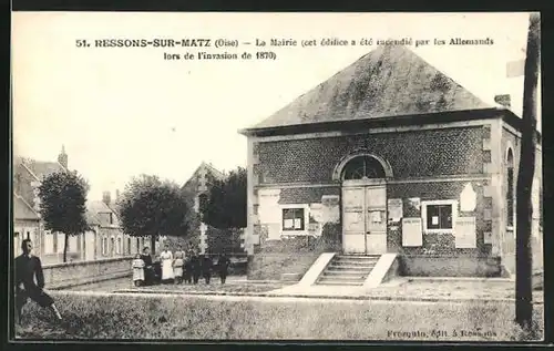 AK Ressons-sur-Matz, La Mairie, Motiv vom Rathaus