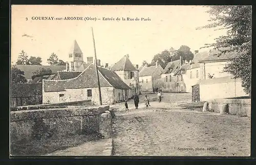 AK Grounay-sur-Aronde, Entrée de la Rue de Paris