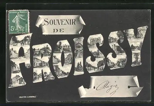 AK Froissy, Ortspartien mit Häusern