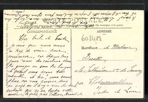 AK Froissy, Ortspartien mit Häusern