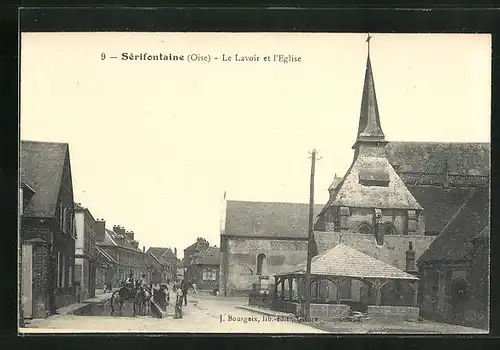 AK Sérifontaine, le Lavoir et l'Eglise