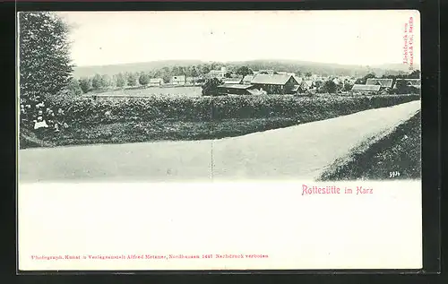 AK Rottesütte i. Harz, Panoramablick auf den Ort