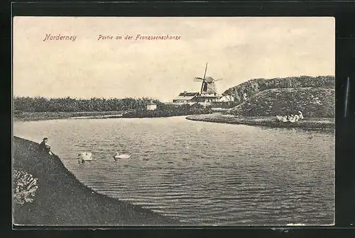 AK Norderney, Windmühle an der Franzosenschanze