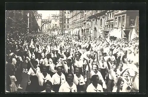 Foto-AK München, 13. Deutsches Turnfest 1923, Turnerinnen