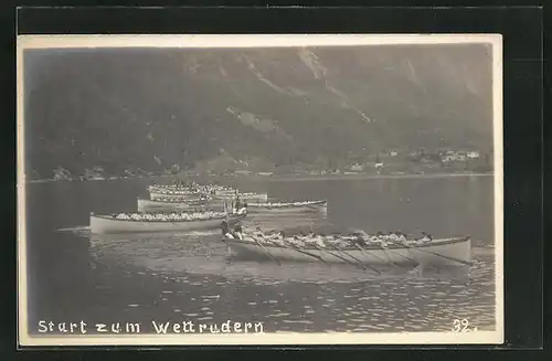 AK Ruderboote beim Start zum Wettrudern