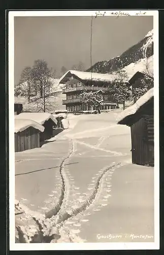 AK Gaschurn i. Montafon, Alpengasthof Edelweiss im Winter