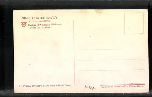 AK Cortina d`Ampezzo, Grand Hotel Savoy