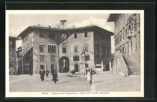 AK Pisa, Piazza dei Cavalieri - Casa del Conte Ugolino