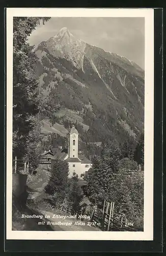 AK Brandberg im Zillergrund, Blick zum Ort mit Brandberger Kolm