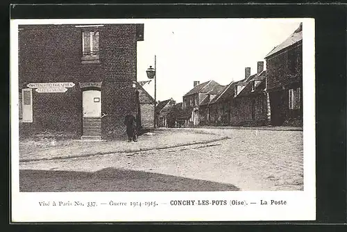 AK Conchy-les-Pots, La Poste, Ortspartie